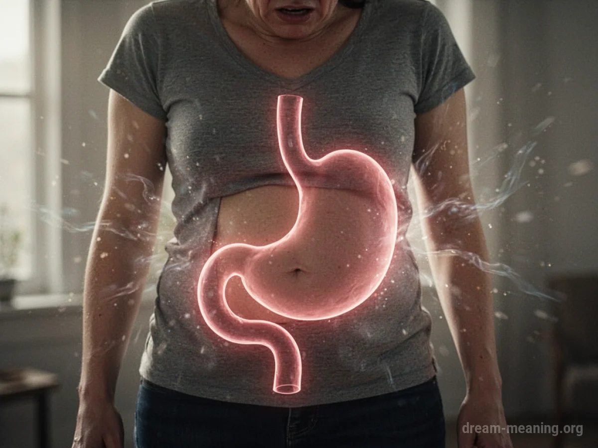 An outline of a stomach becoming smaller.
