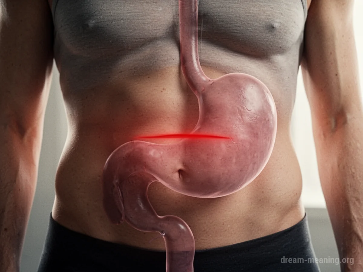 Abstract visualization of discomfort in the stomach region.