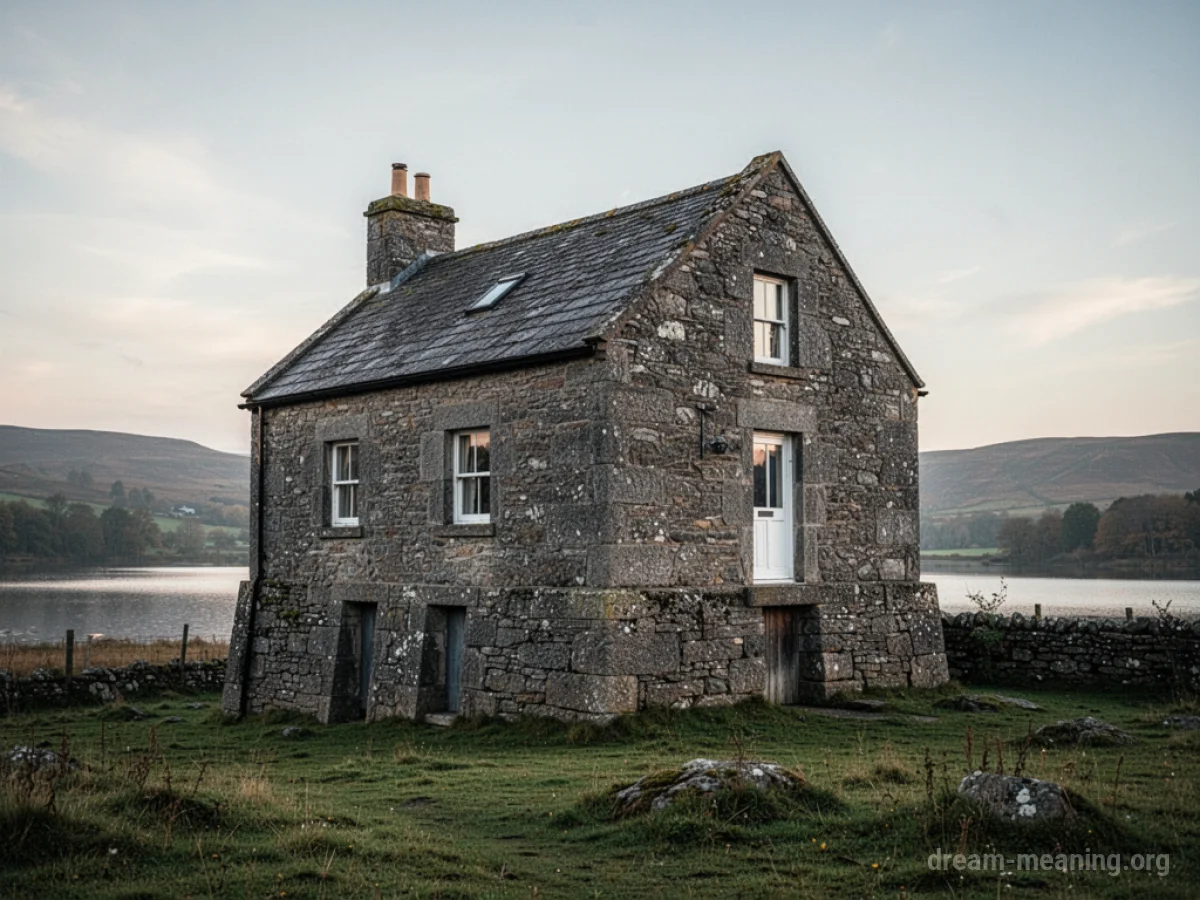 A solid stone house structure with a strong base.