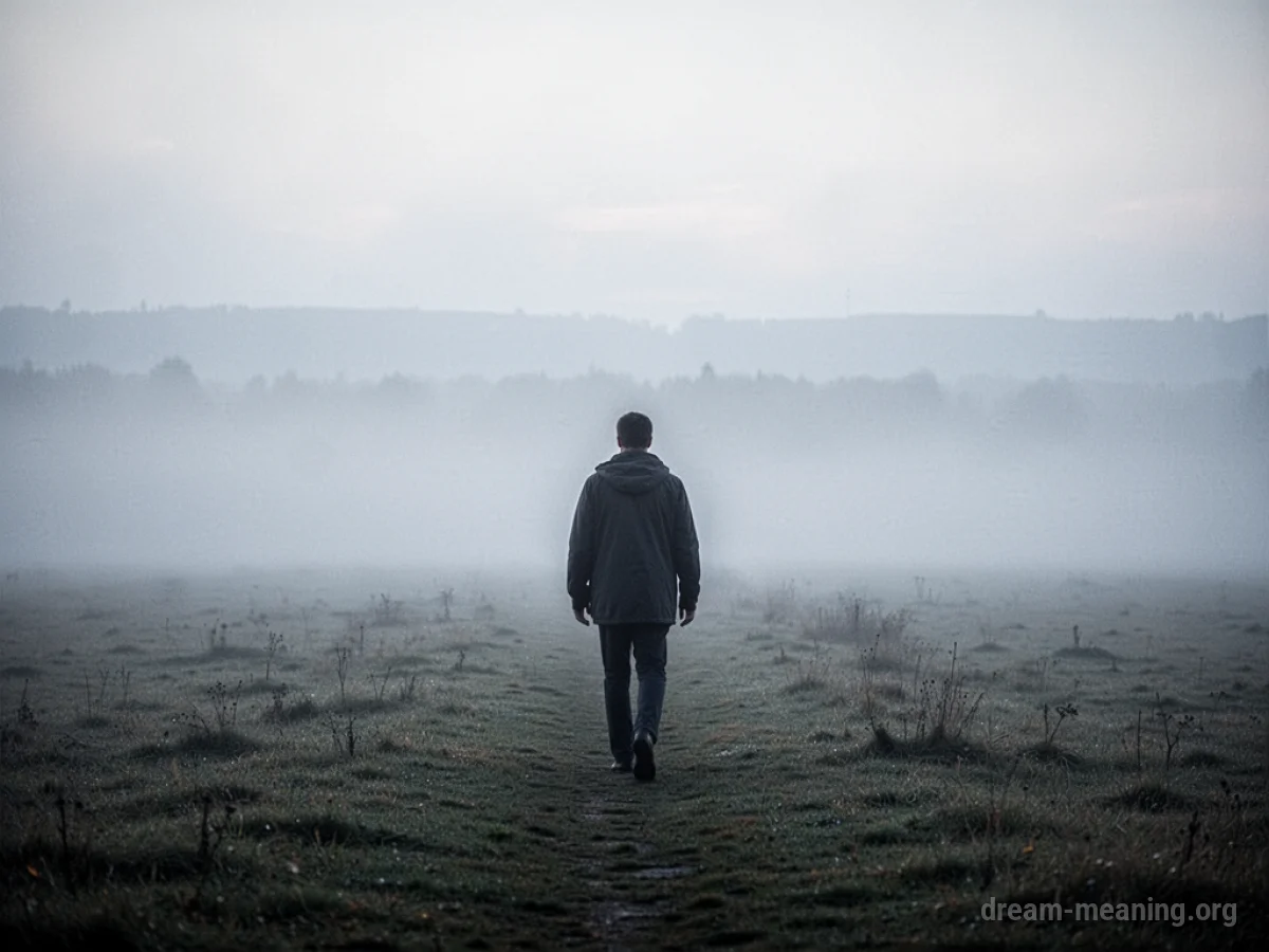 A silhouette of a person walking away from the viewer.