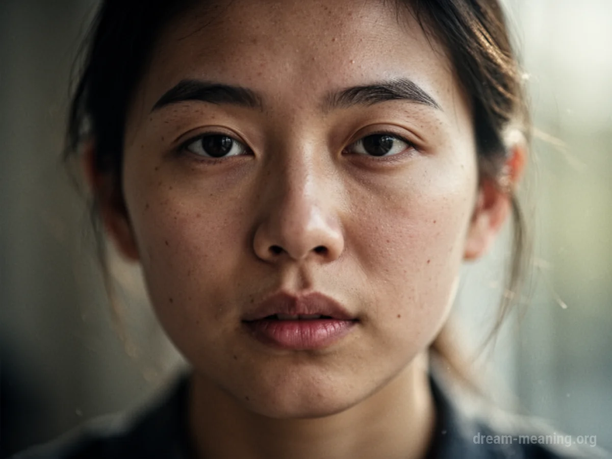 A close-up of a human face that is out of focus or partially shadowed.