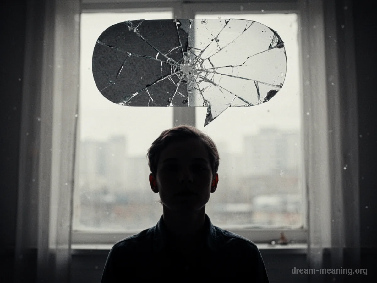 Silhouette of a person with a broken speech bubble.
