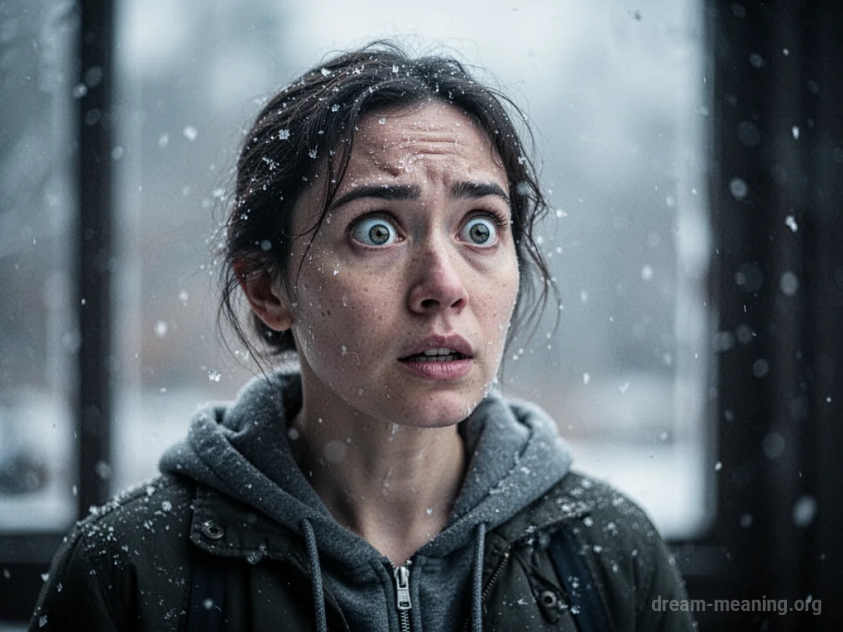 Person frozen in place with wide eyes.