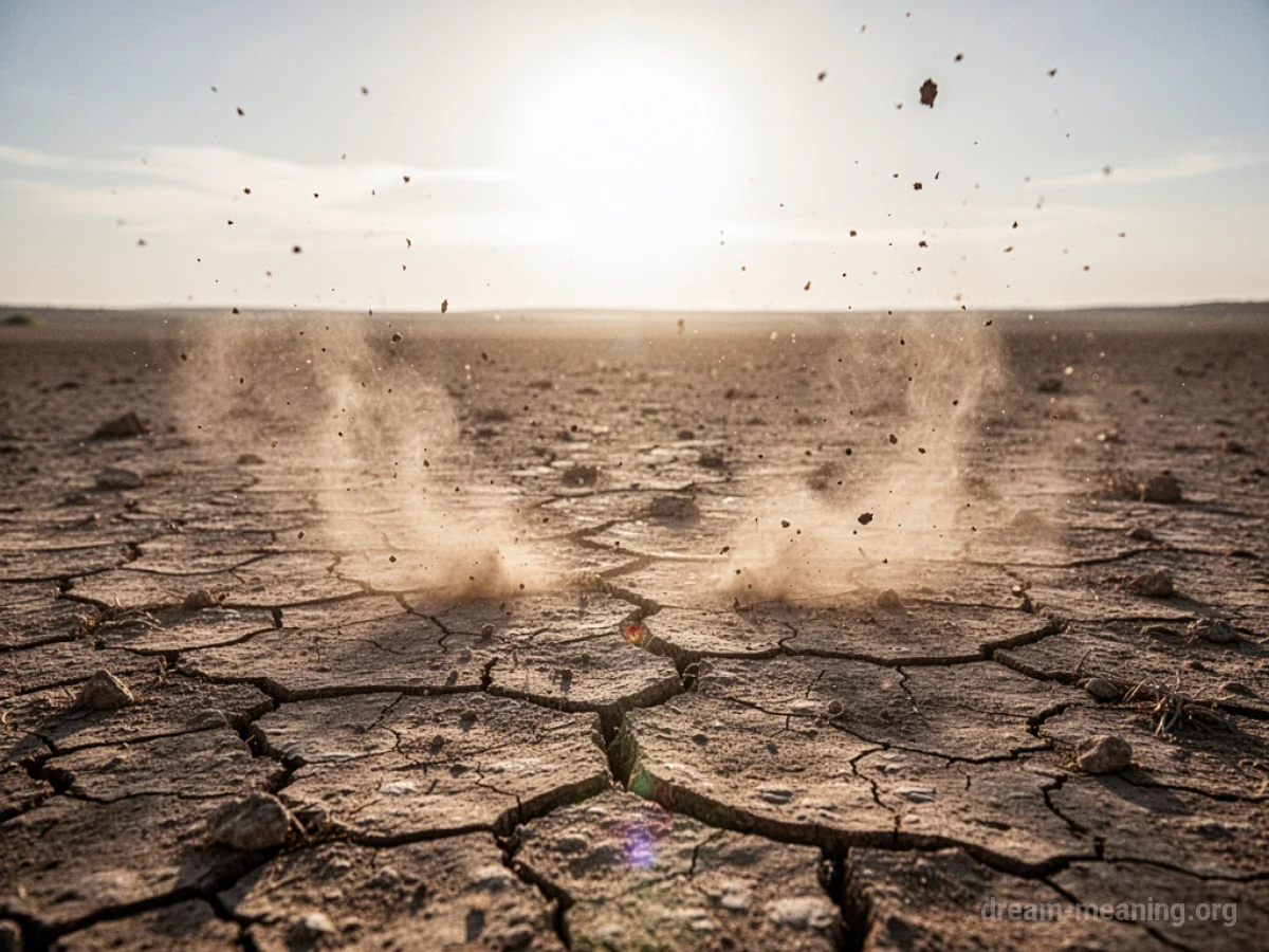 Dry, cracked earth under a harsh sun.