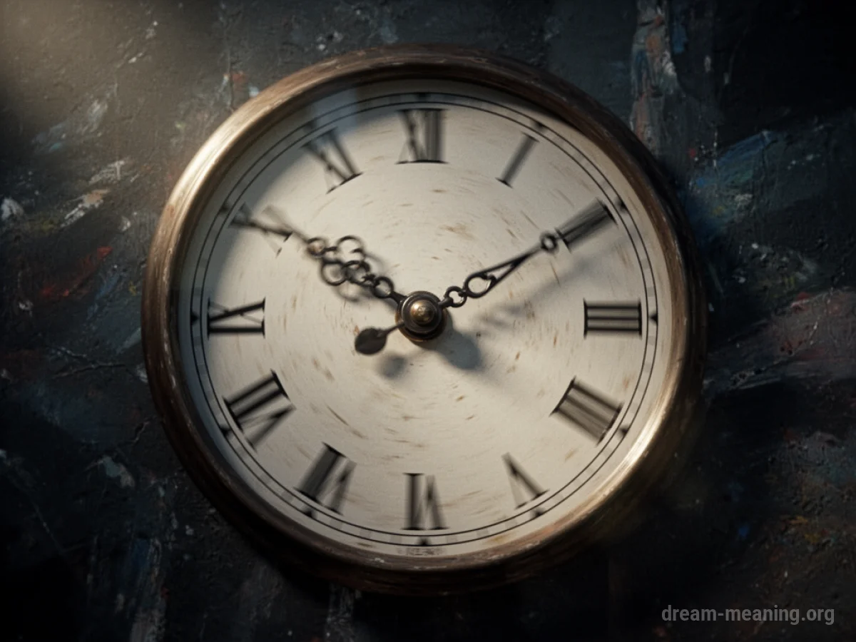 A clock with blurred hands indicating fast movement.