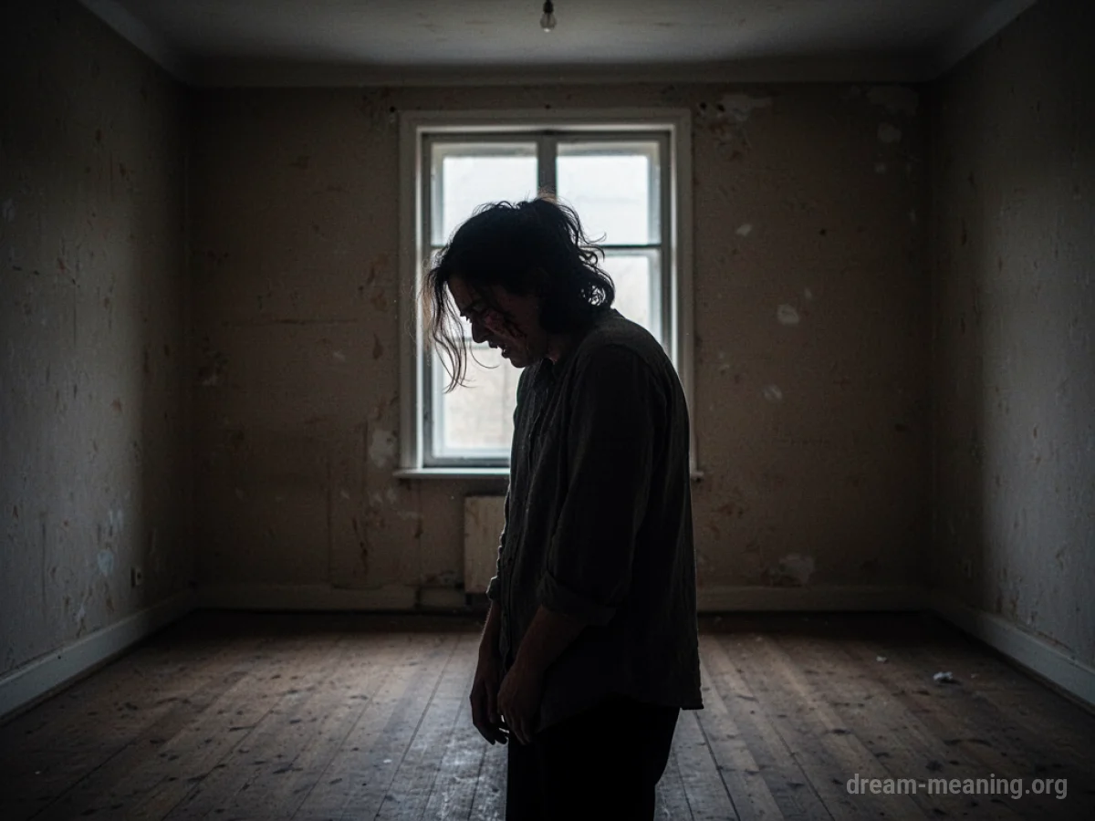 Silhouette of a person in a dark room looking away.