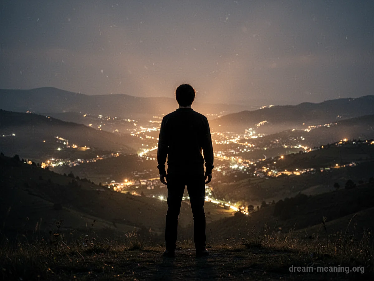 Silhouette of a person facing a bright, expansive landscape.