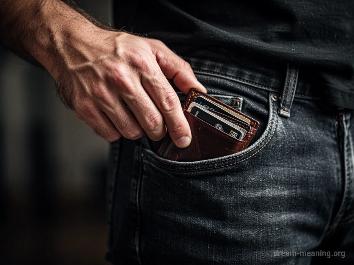 A hand reaching into an empty pocket.