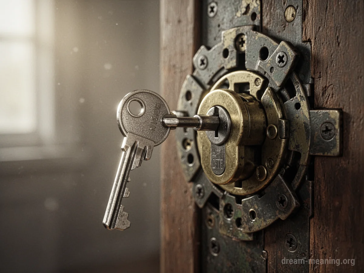 A bent key near a lock.