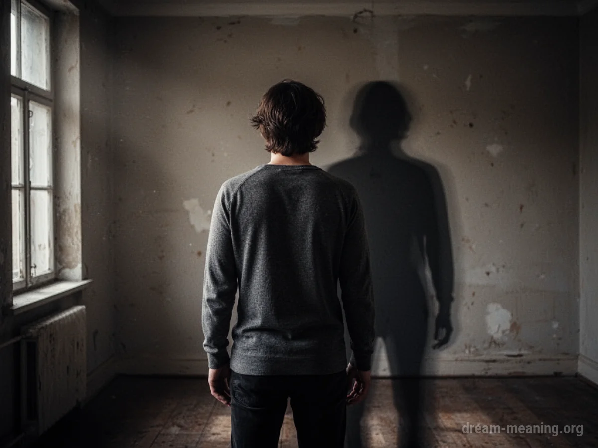 Silhouette of a person standing in a dark room.