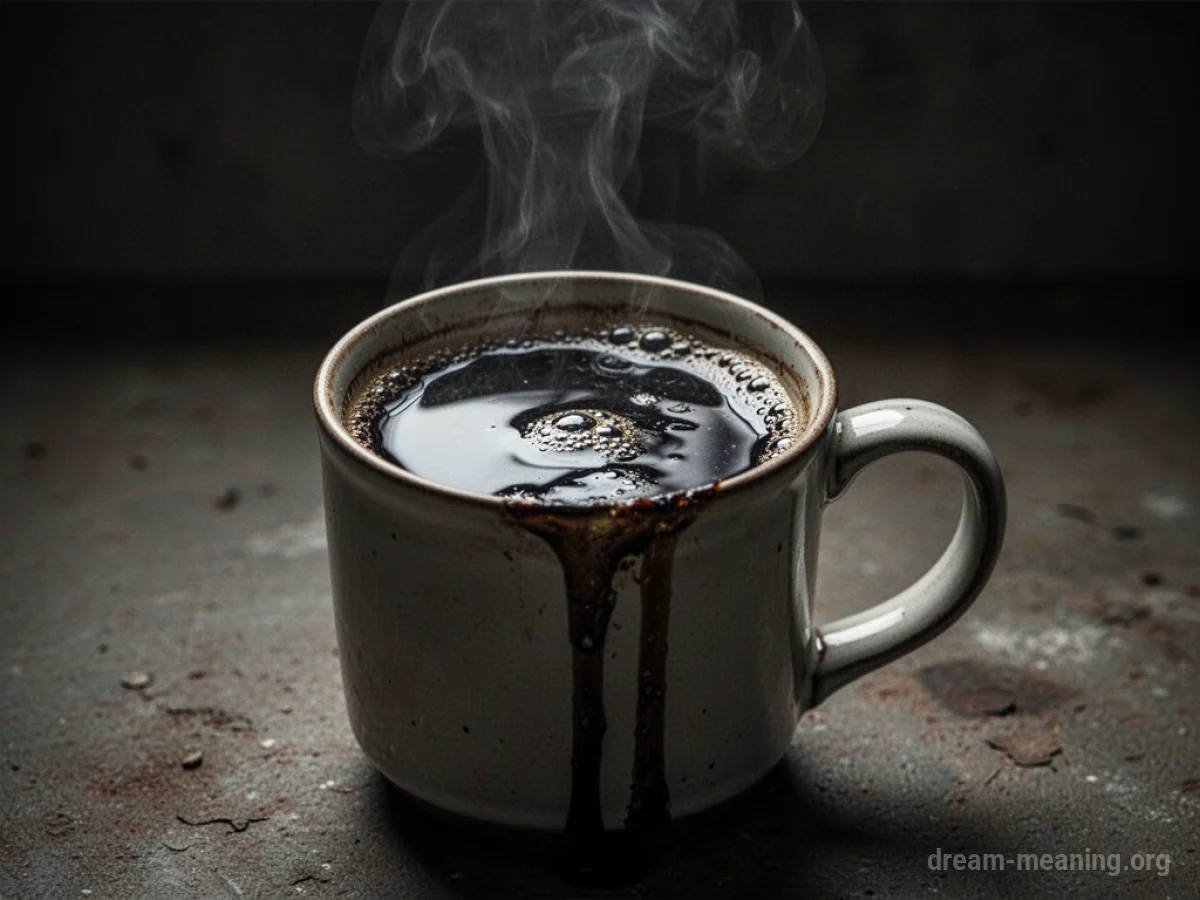 A mug of dark liquid.