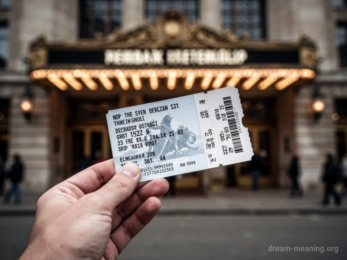 A close-up of a hand holding a theater ticket.