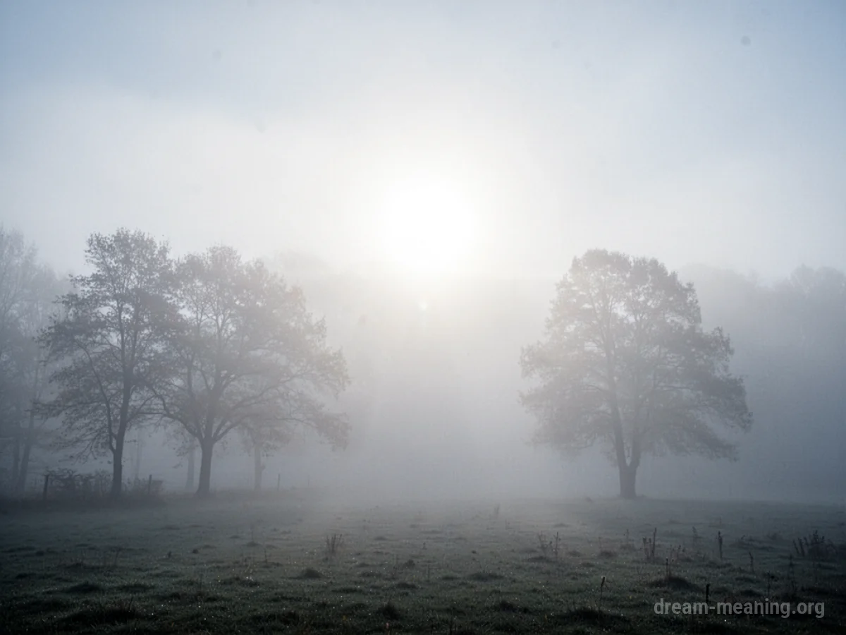 A beam of light cutting through thick fog.