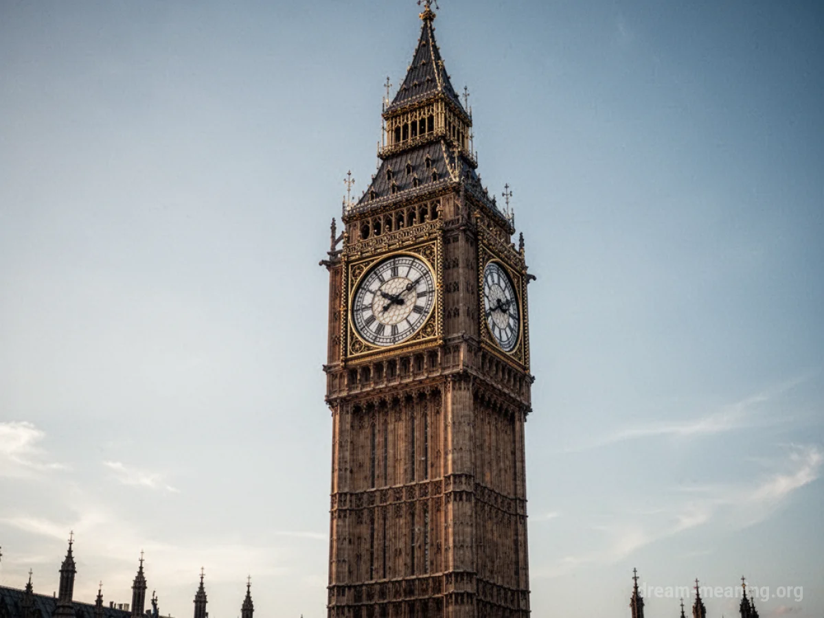 A large clock tower with visible hands.