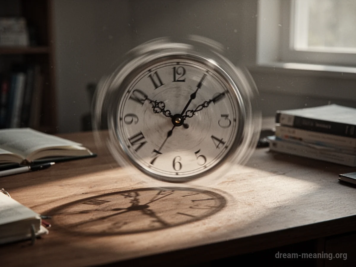 A clock with hands spinning quickly.