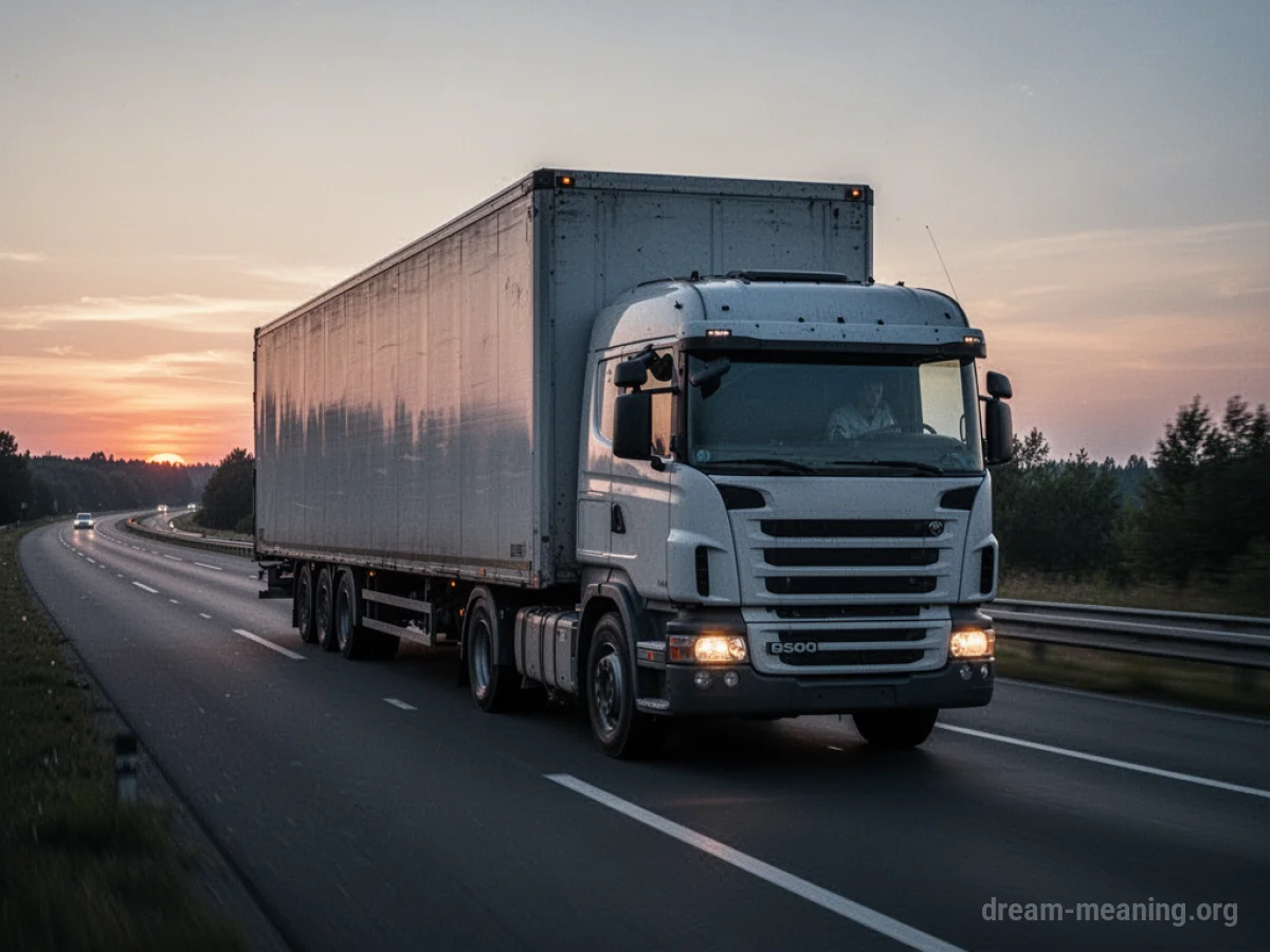 An empty truck driving on a highway.
