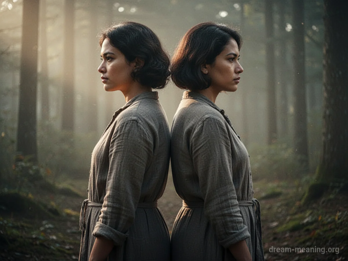 Two identical silhouettes facing opposite directions.