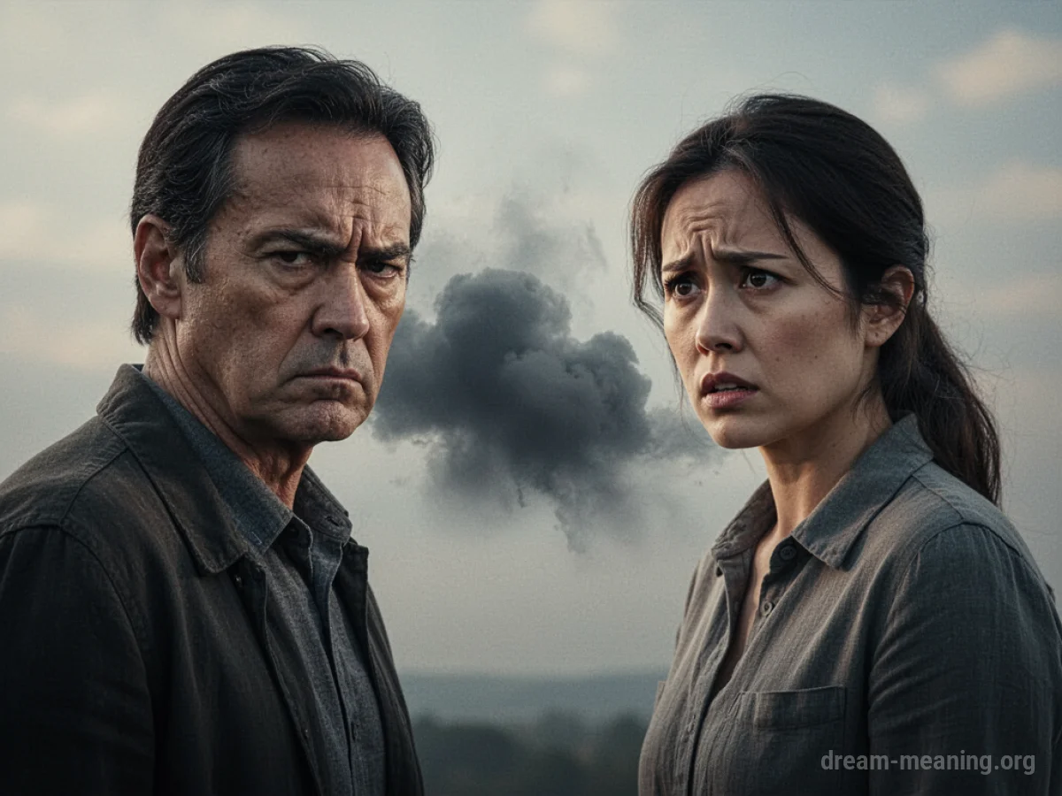 Two people facing each other, one appearing aggressive, the other apprehensive.