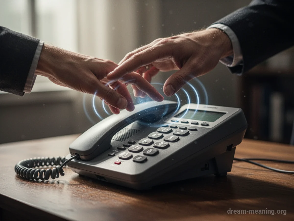 A hand hovers over a ringing telephone.