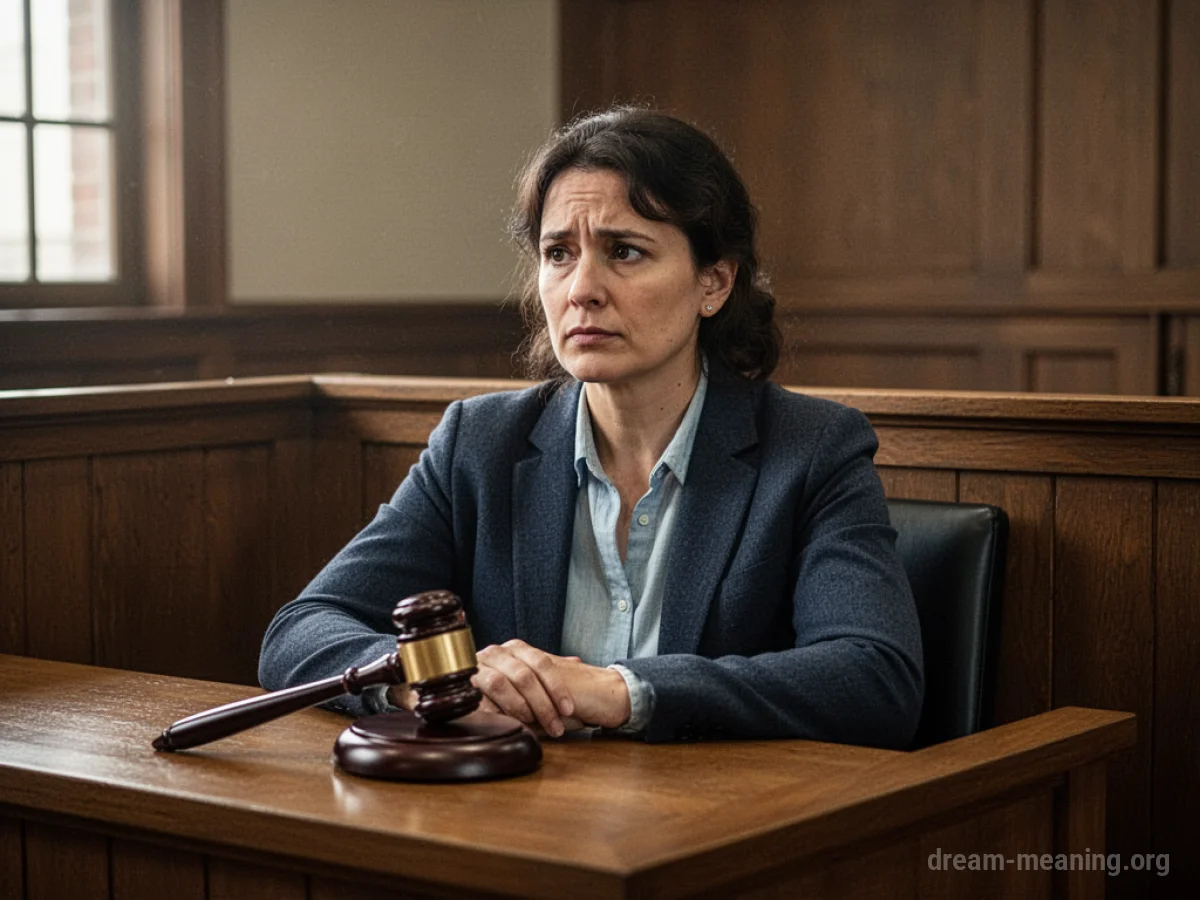 A person seated in a jury box.