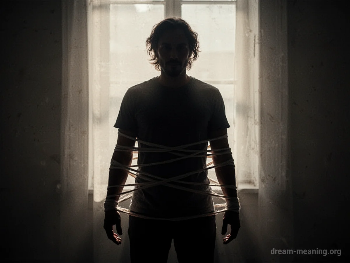Silhouette of a person with limbs partially obscured by dark, flowing shadows.