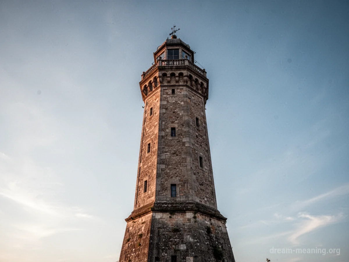A solitary tower reaching towards the sky.