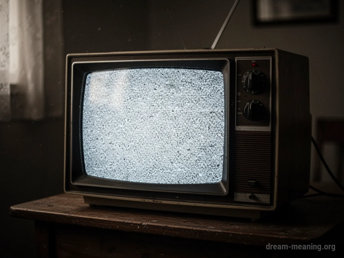 A television screen displaying only static.