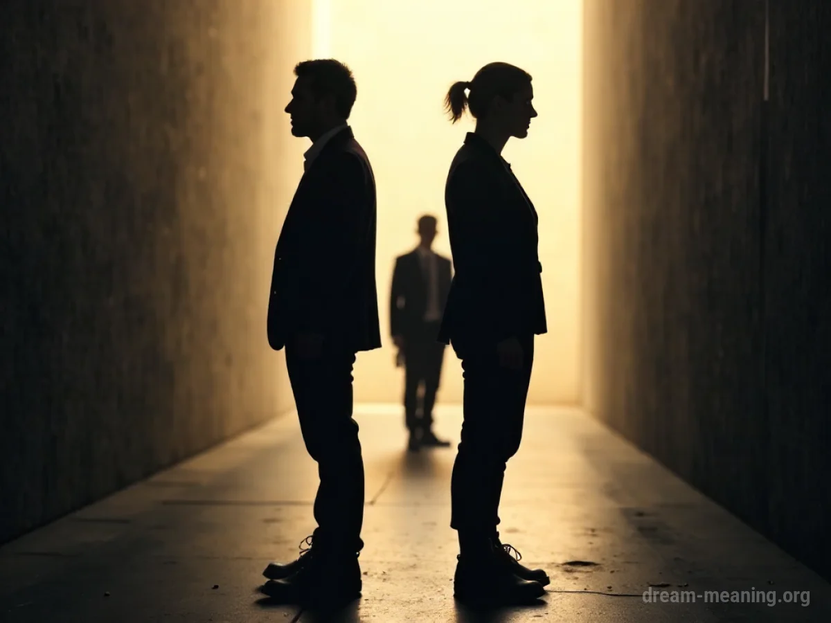 Two silhouetted figures with a cracked heart symbol in the distance.