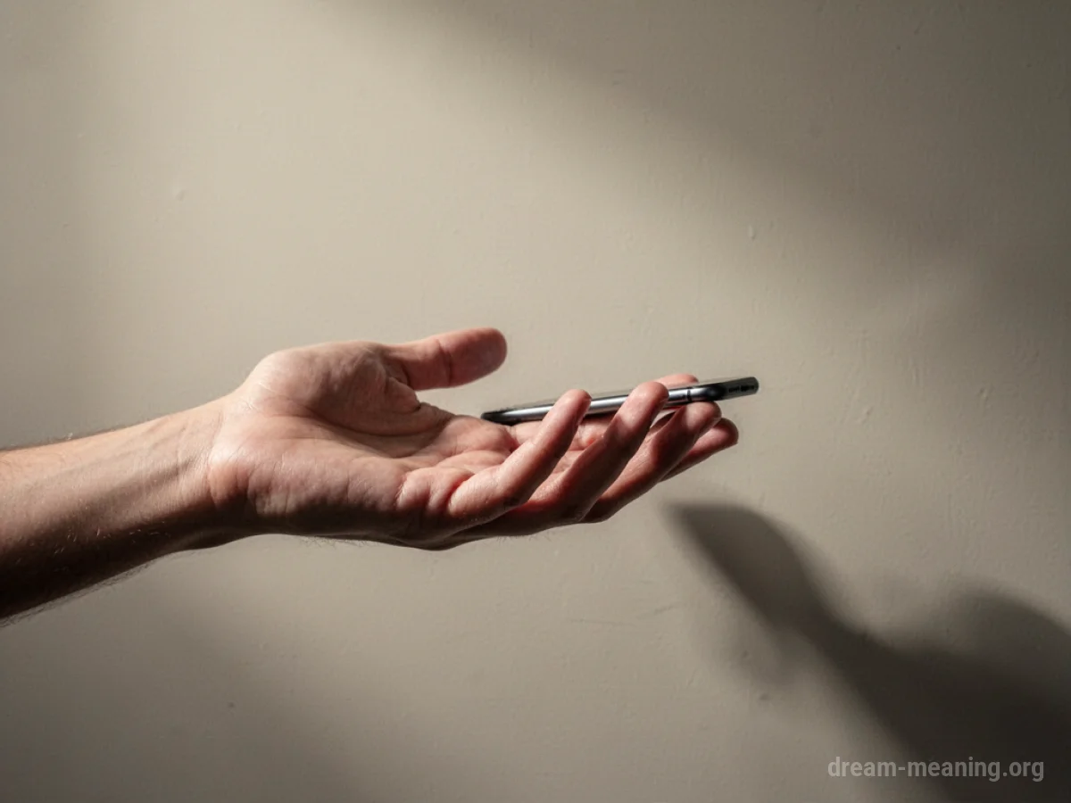 An empty hand reaching where a phone used to be.
