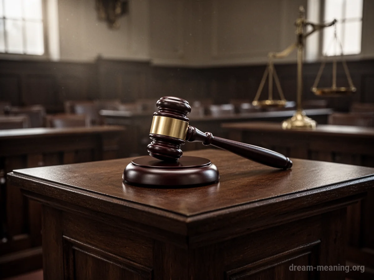 A wooden gavel on a podium.