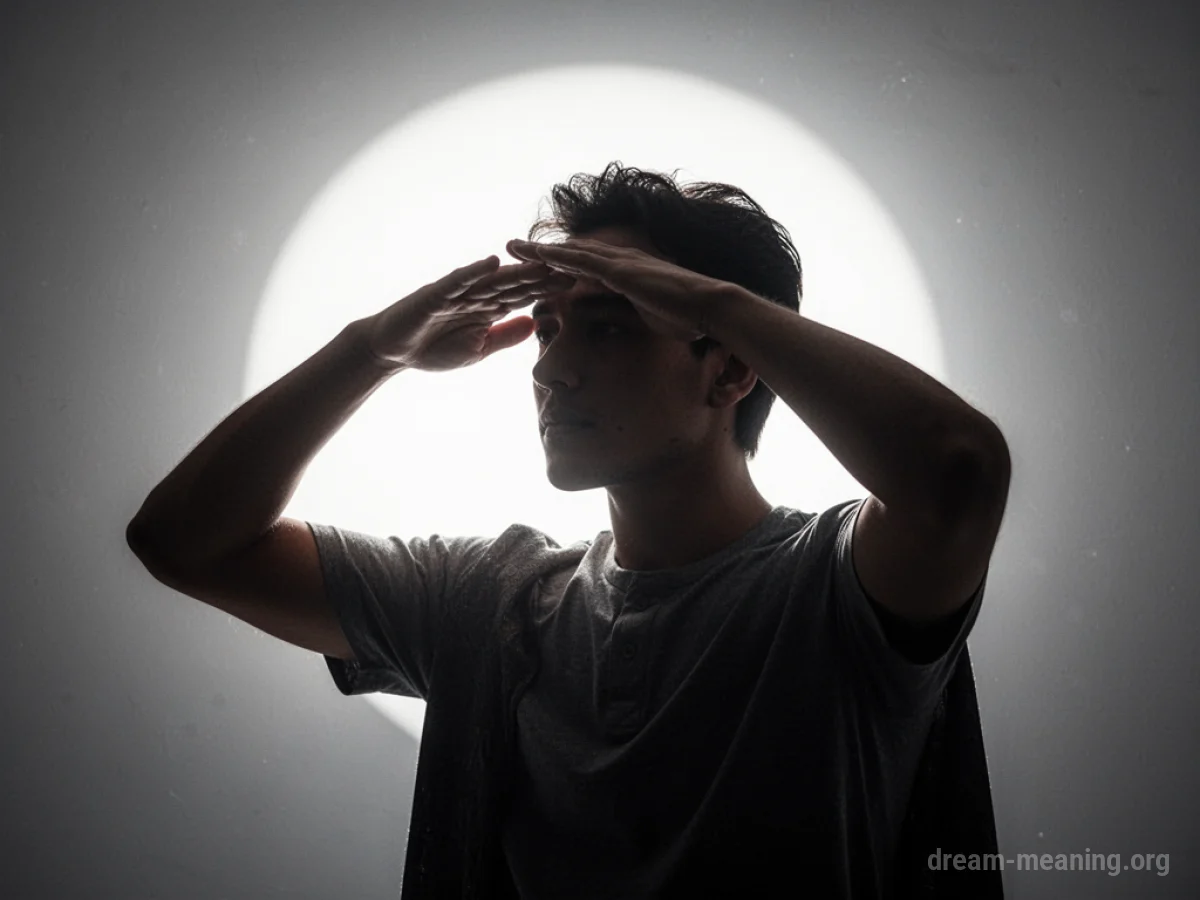 Silhouette of a person standing in front of a bright light.