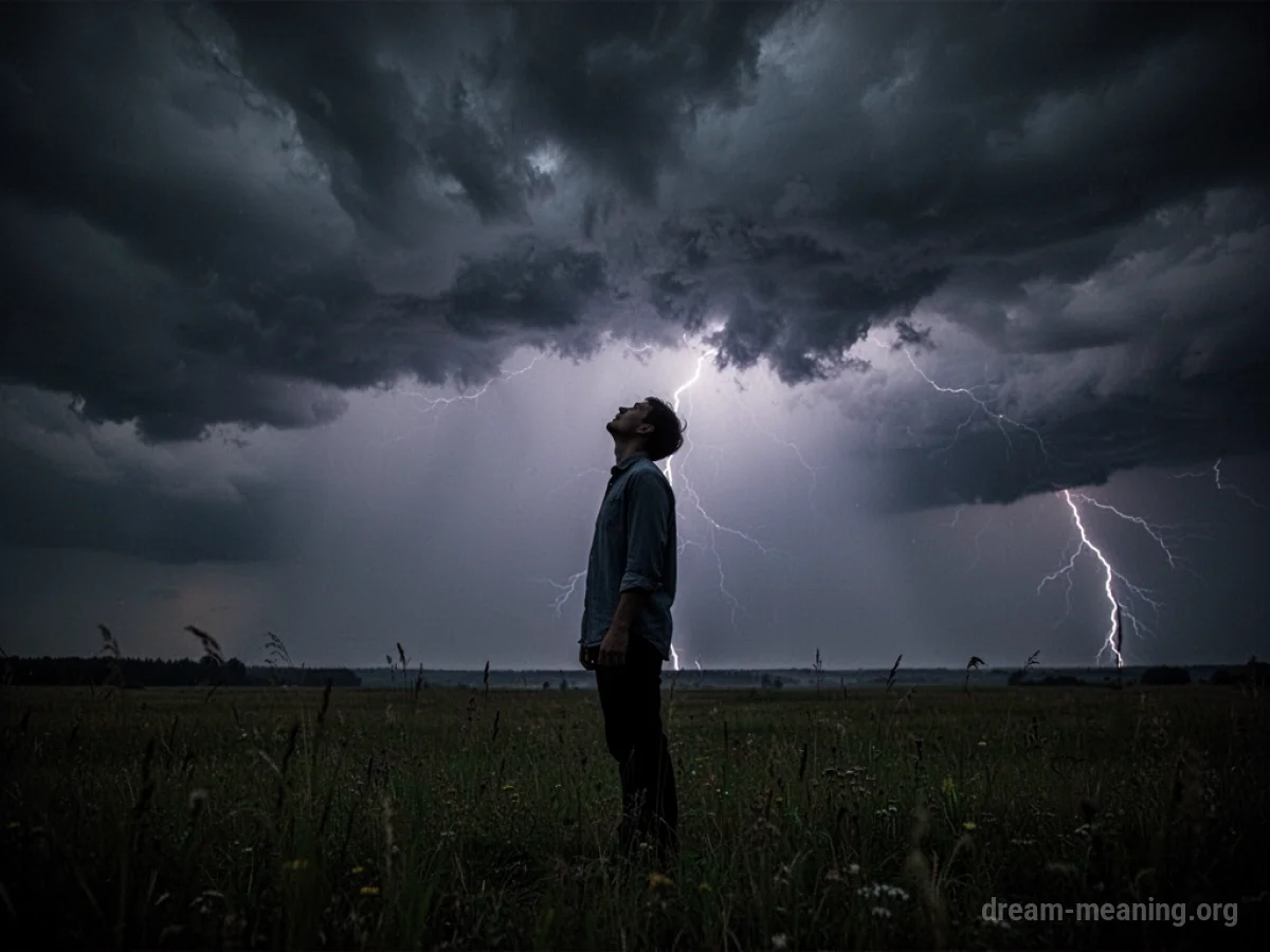 Silhouette of a person against a stormy sky.
