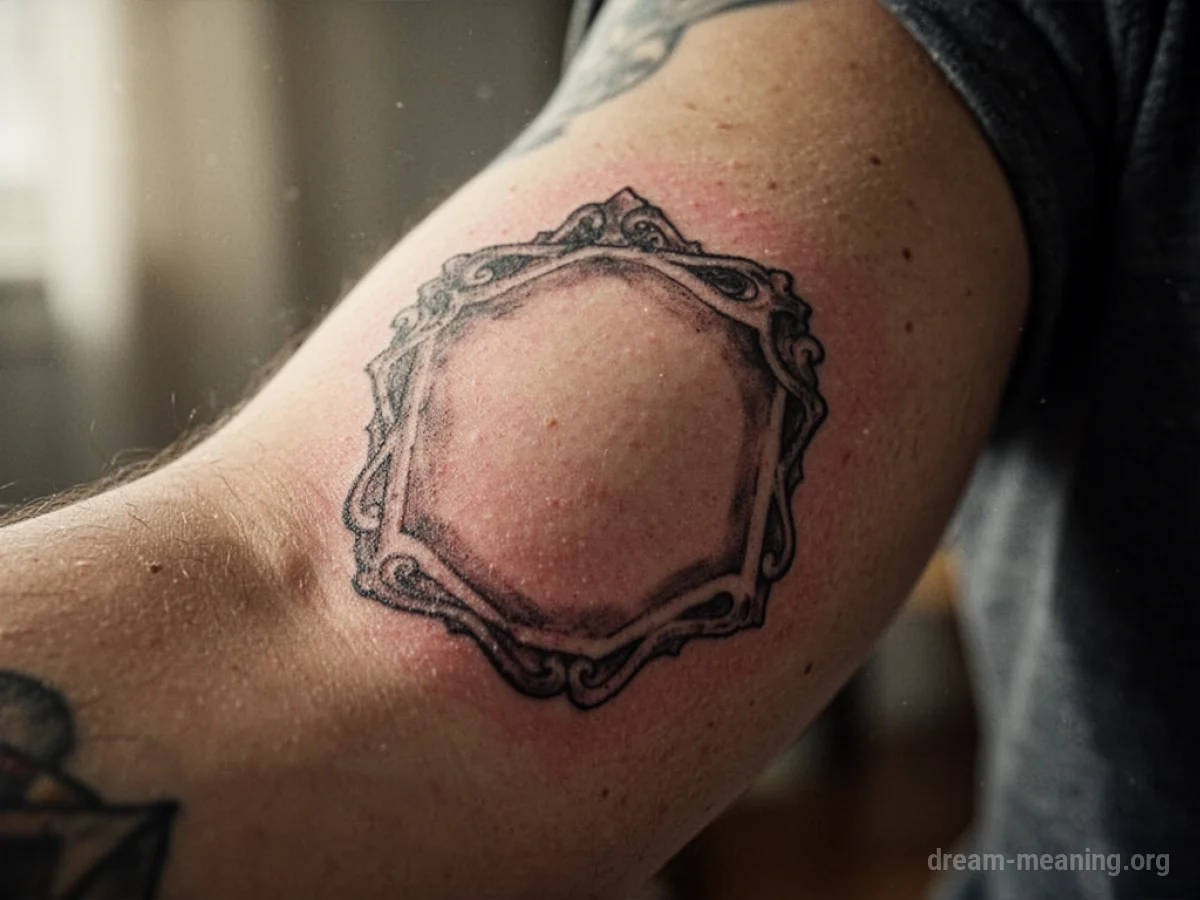 A partially faded tattoo on an arm.