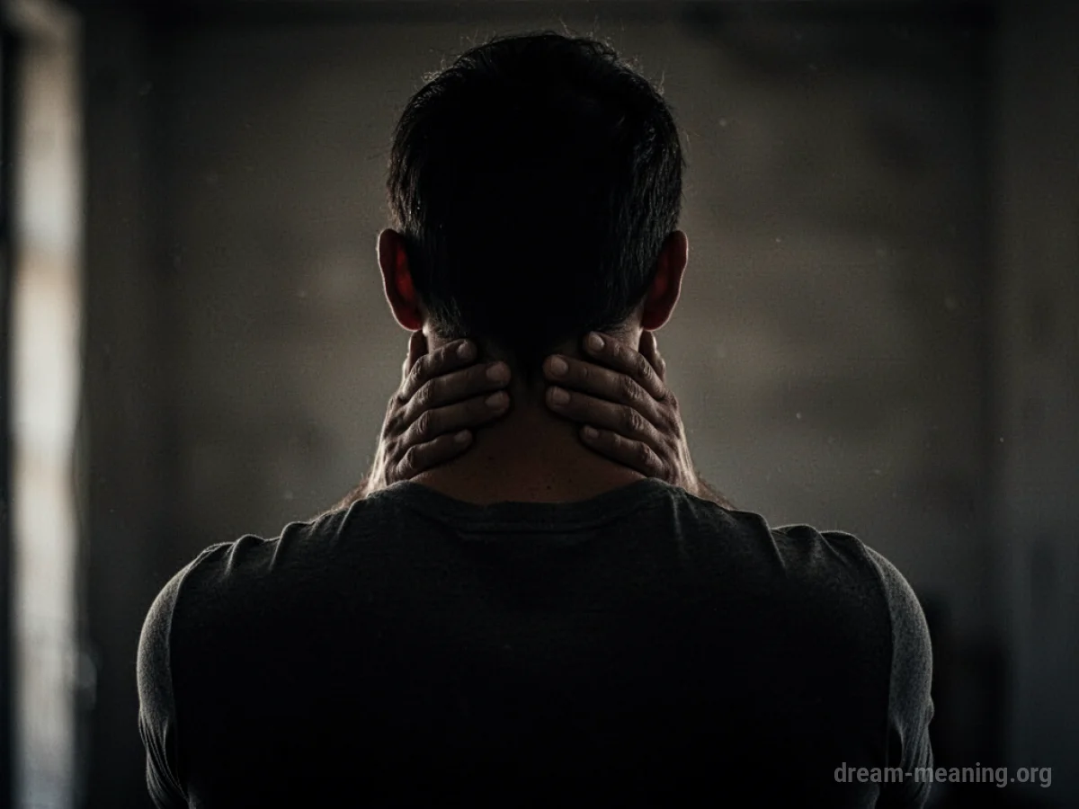 Silhouette of a person holding their throat in a dark setting.