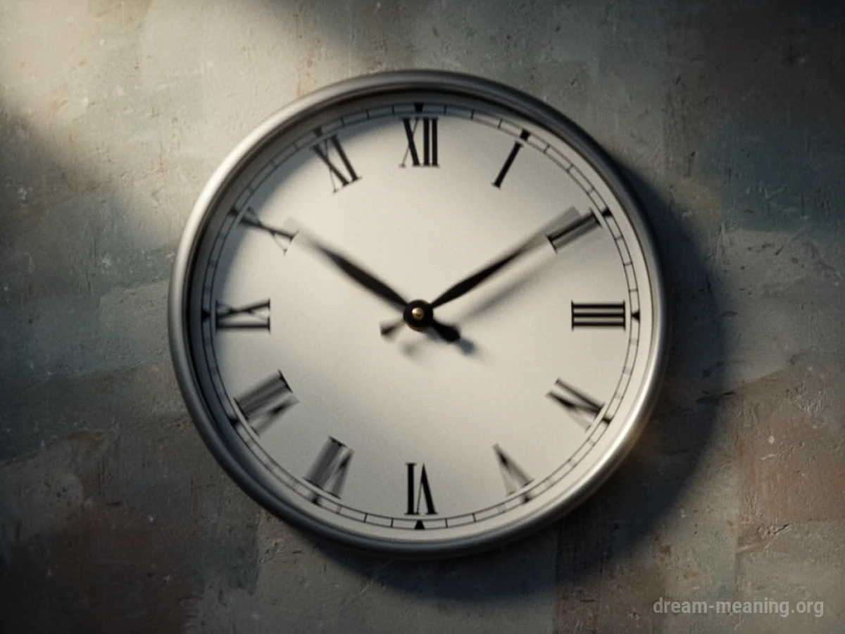A clock with blurred hands suggesting slow passage of time.