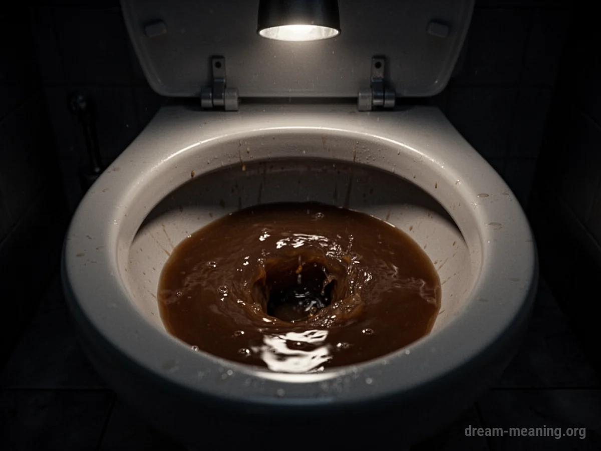 An overflowing toilet bowl filled with brown liquid.