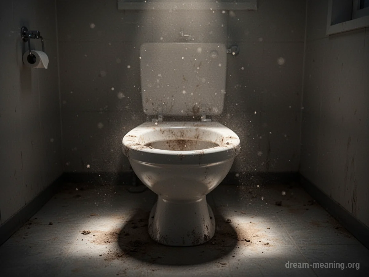 An empty, dry toilet bowl.