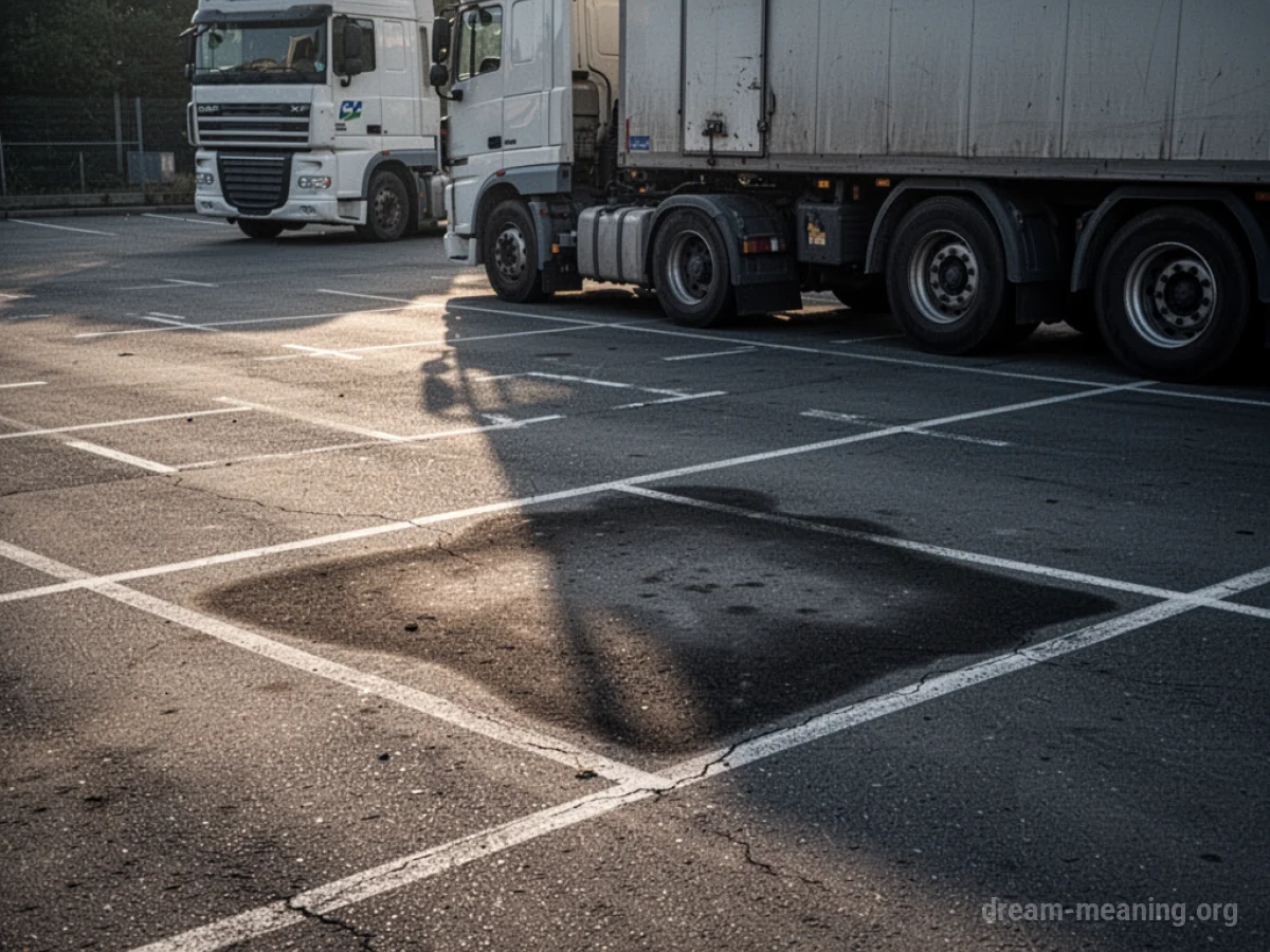 An empty space in a parking lot.