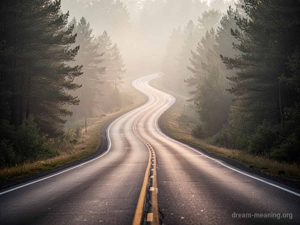A winding path leading into a bright, hazy horizon.