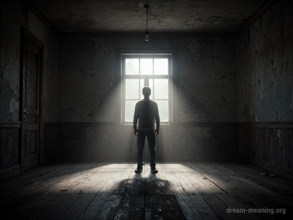 A beam of light shining into a dark, indistinct space.