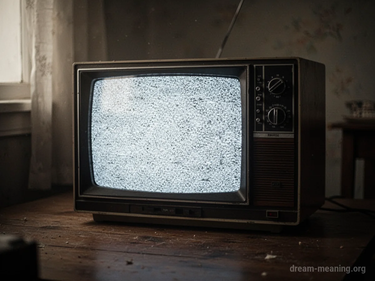 A television screen showing only static.