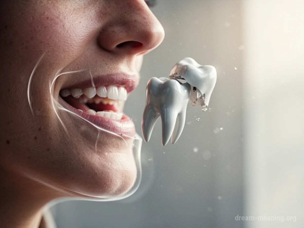 A loose wisdom tooth drifting away from a dental structure.