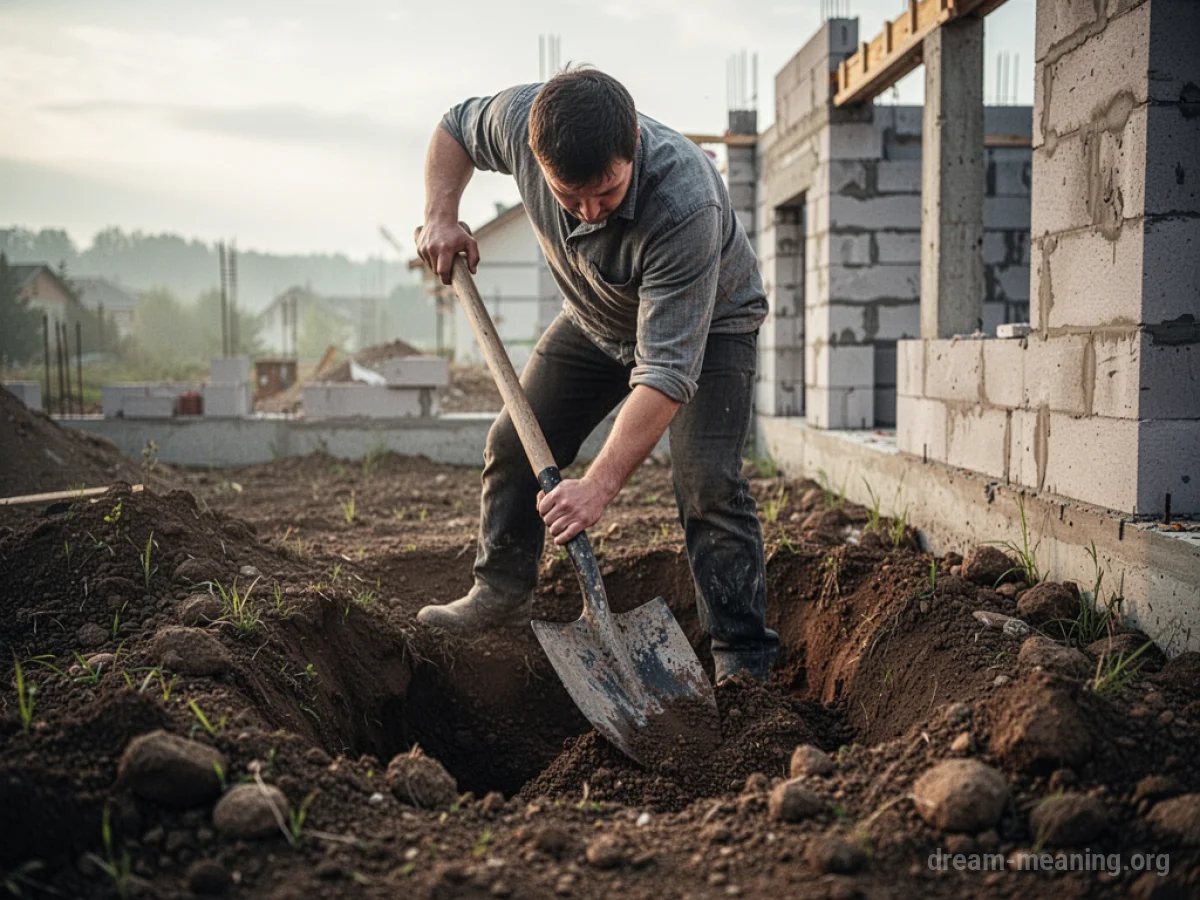 A person digging a hole in the ground.