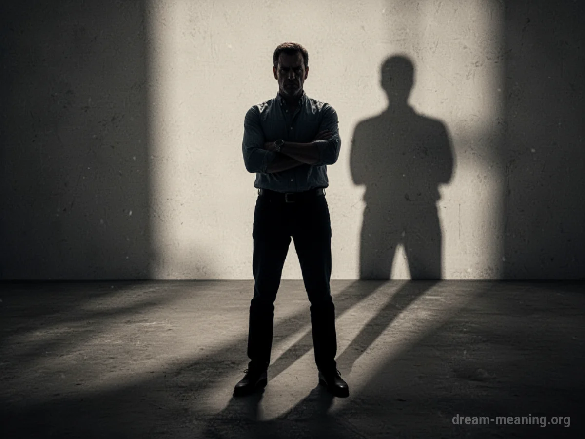 Silhouette of a man with a stern expression.