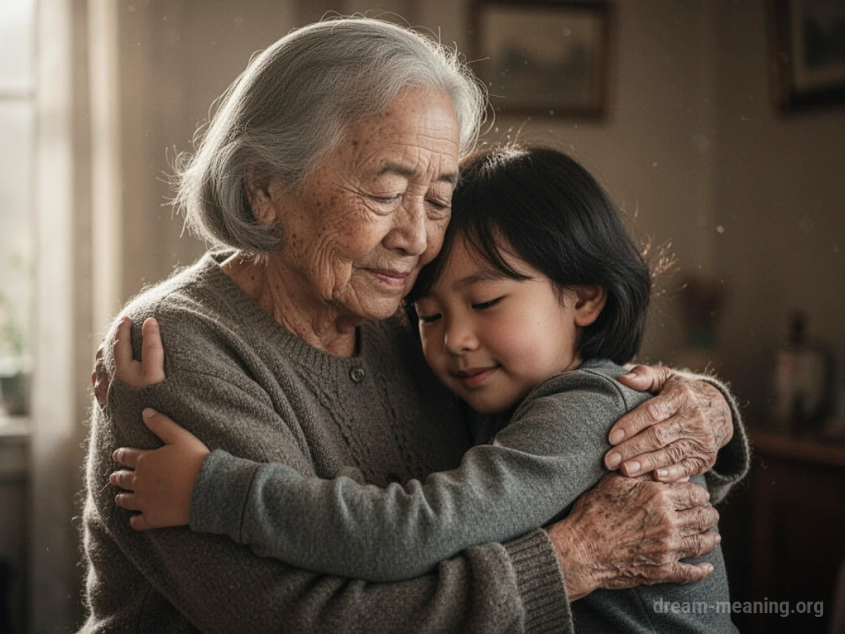 Two people sharing a warm hug.