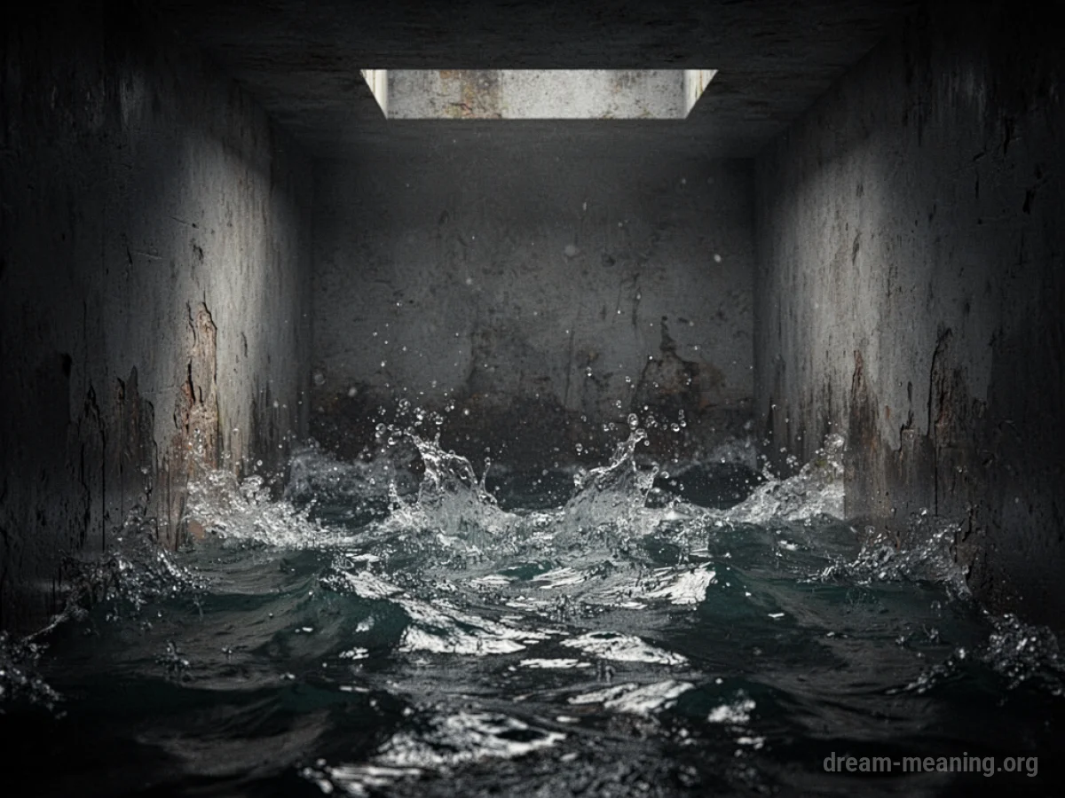 Water flooding an underground space.