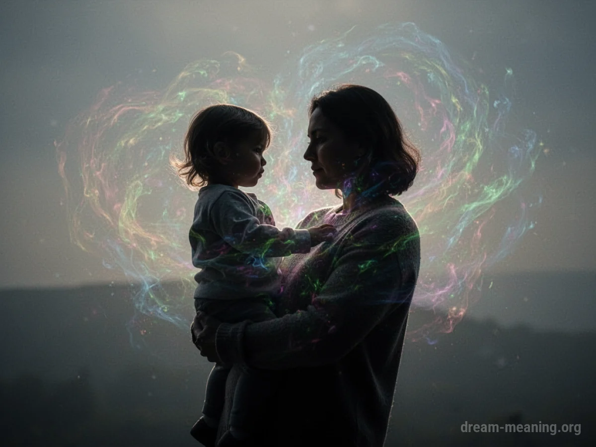 Silhouette of a parent comforting a child.