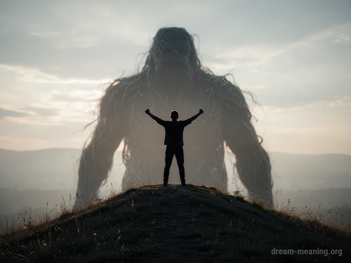 A silhouette of a person standing on a hill with a shadowy figure behind them.