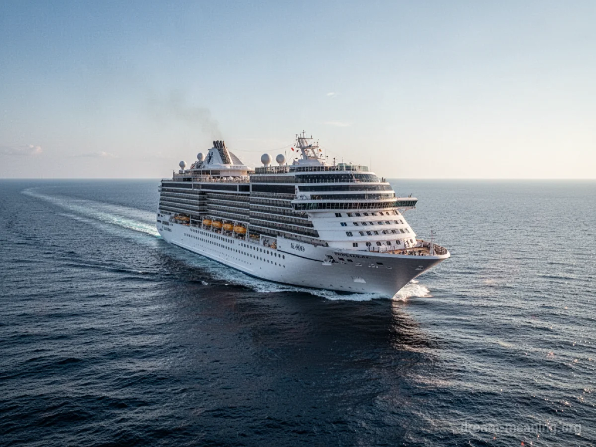 A cruise ship sailing on the ocean.