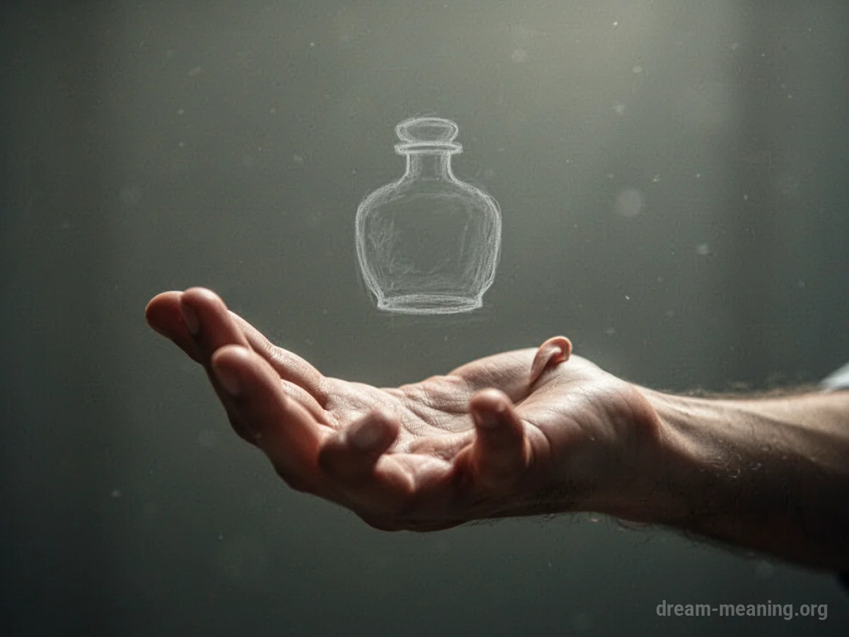 An empty hand reaching towards a faded silhouette of an object.